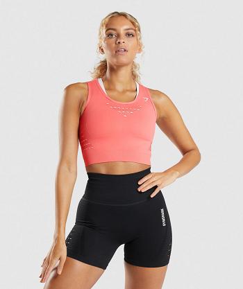 Przycięte Topy Damskie Gymshark Energy Seamless Różowe | PL 2579ZUT